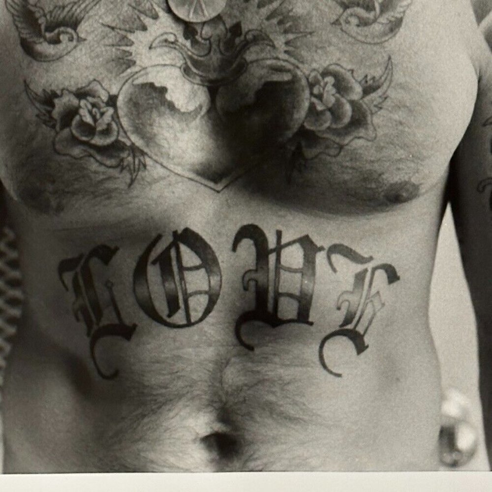 Love Photograph Print Janine Gordon Signed 20x24" B/W Torso Man Men Tattoo
